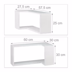 Relaxdays Corner Wall Shelf Set of 2