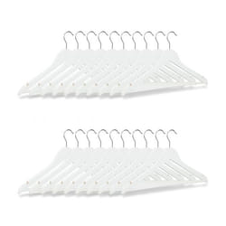 Relaxdays Coat Hangers with Trouser Rail Set of 20