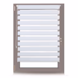 Relaxdays Double Blinds White, Manual, Slatted, Day & Night roller blind, White, Monochromatic, Aluminium, Polyester