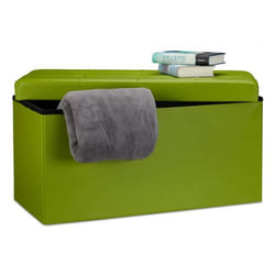 Relaxdays Folding Storage Bench Faux Leather