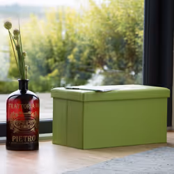 Relaxdays Folding Storage Bench Faux Leather