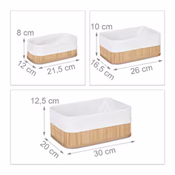 Relaxdays 3-Piece Bathroom Storage Basket Set