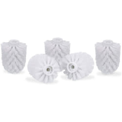 Relaxdays toilet brush head in a set of 5, loose toilet brushes 9.5 mm thread, replacement brush head diameter 9 x 7 cm, white
