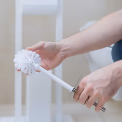 Relaxdays toilet brush head in a set of 5, loose toilet brushes 9.5 mm thread, replacement brush head diameter 9 x 7 cm, white