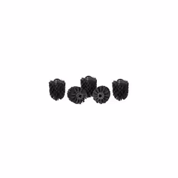 Toilet brush head set of 5, loose toilet brushes with thread 12 mm, replacement brush head diameter 8 cm, black, 8 x 8 x 9 cm
