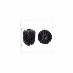 Toilet brush head set of 5, loose toilet brushes with thread 12 mm, replacement brush head diameter 8 cm, black, 8 x 8 x 9 cm
