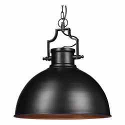 Relaxdays Large Industrial Look Pendant Light, 1 bulb(s), E27, Black, Gold