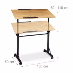 Relaxdays Large laptop desk with 2 worktops