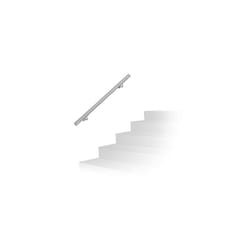 Relaxdays Handrail, Brushed Stainless Steel, Between 100 cm, Banister with Wall Holders and Metal Screws, Grey, Silver, 8x100x12 cm