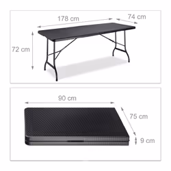 Relaxdays BASTIAN Folding Garden Table Large