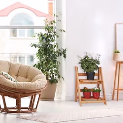 Relaxdays Wooden Flower Display Rack