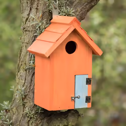 Relaxdays 10020734_57 bird feeder Orange Metal, Wood Hanging