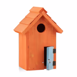 Relaxdays 10020734_57 bird feeder Orange Metal, Wood Hanging