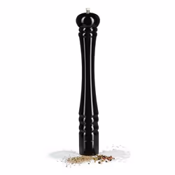 Relaxdays Wooden Pepper Mill, Salt & pepper grinder, Black, Silver, Wood, Ceramic, 400 mm, 500 g