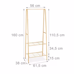 Relaxdays SANDRA coat rack Floorstanding Brown