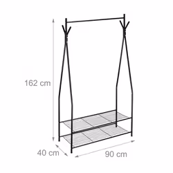 Relaxdays Clothing Stand with Shoe Shelf - Additional view 3