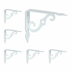 Relaxdays 10046090_49 shelf bracket Steel White 6 pc(s)