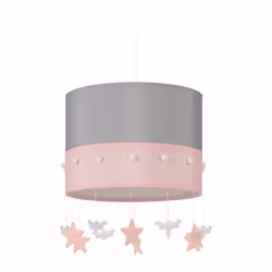 Relaxdays Kids' Light Fixture with Sky Design, 1 bulb(s), E27, Grey, Pink, White