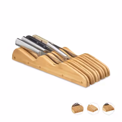 Relaxdays Bamboo Knife Block for Drawers, Bamboo, Bamboo, 120 mm, 400 mm, 50 mm, 1.1 kg