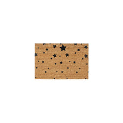 Doormat Star Pattern 40 x 60 cm Rectangular Coir Floor Mat with No-Slip PVC Underside, Door Mat made of Coconut Fibre