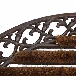 Relaxdays 10020114 Decorative doormat Indoor/outdoor Half-round Black, Natural
