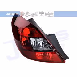 Rear light; JOHNS; Left Tinted, red without bulb holder; for OPEL; 1222199, 93196753