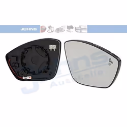 Wing Mirror Glass; JOHNS; Right; for PEUGEOT, CITROËN, OPEL; 1618096080