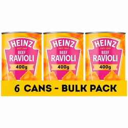 HEINZ Beef Ravioli Pasta, 400g (Pack of 6) - Freshly Made Pasta Ravioli in a Juicy Tomato Sauce
