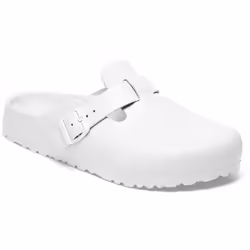 Birkenstock Boston Essentials, Clogs, Unisex, Adult, White, Monotone, Buckle closure