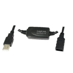 LogiLink 20M USB 2.0 - USB 2.0 M/F USB cable USB A Black