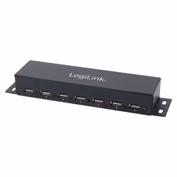 USB 2.0 Hub with 4 ports in the black metal case is compatible with the USB 2.0 standard and supports data rates of up to 480 ...