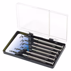 - Incl. transport box.- The set includes.- 1x slot driver 1.4 mm.- 1x slot driver 2.0 mm.- 1x slot driver 2.4 mm.- 1x slot dr ...