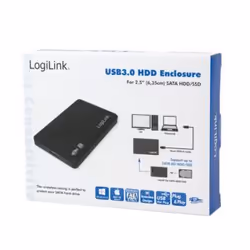 LogiLink UA0256 storage drive enclosure HDD enclosure Black 2.5" - Additional view 7