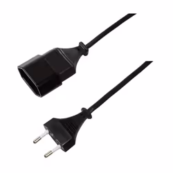LogiLink 2m, 2xCEE 7/16 Black CEE7/16