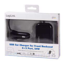 LogiLink PA0149 mobile device charger Mobile phone, Power bank, Smartphone, Tablet Black Cigar lighter Auto - Additional view 5