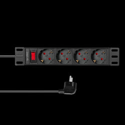 LogiLink 10&quot; PDU 4-way German socket. with switch