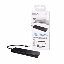 LogiLink UA0311 interface hub USB 3.2 Gen 1 (3.1 Gen 1) Type-C 5000 Mbit/s Black - Additional view 5