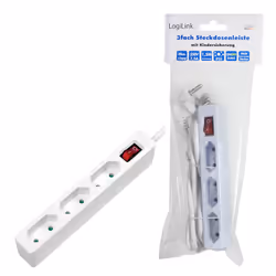 LogiLink LPS230 power extension 1.5 m 3 AC outlet(s) Indoor White - Additional view 4