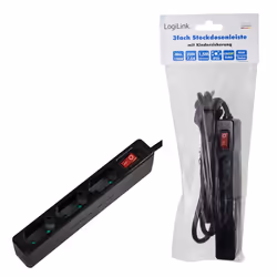 LogiLink LPS230B power extension 1.5 m 3 AC outlet(s) Black - Additional view 5