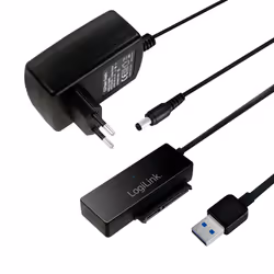 LogiLink AU0050, HDD, SSD, Serial ATA II, Serial ATA III, 1.8,2.5,3.5", USB 3.2 Gen 1 (3.1 Gen 1) Type-A, Black, 5 Gbit/s