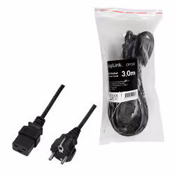 LogiLink CP153 power cable Black 3 m CEE7/7 C19 coupler - Additional view 5
