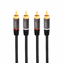 LogiLink CA1201 audio cable 0.5 m 2 x RCA Black