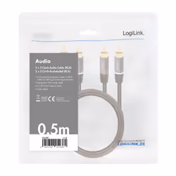 LogiLink CA1201 audio cable 0.5 m 2 x RCA Black - Additional view 4