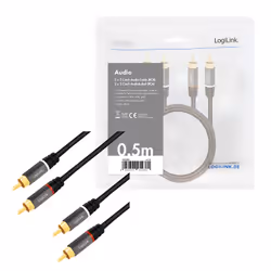 LogiLink CA1201 audio cable 0.5 m 2 x RCA Black - Additional view 5