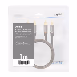 LogiLink CA1202 audio cable 1 m 2 x RCA Black - Additional view 4