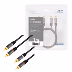 LogiLink CA1202 audio cable 1 m 2 x RCA Black - Additional view 5