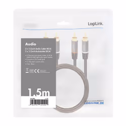 LogiLink CA1203 audio cable 1.5 m 2 x RCA Black - Additional view 4