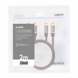 LogiLink CA1204 audio cable 2 m 2 x RCA Black - Additional view 4