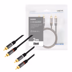 LogiLink CA1204 audio cable 2 m 2 x RCA Black - Additional view 5
