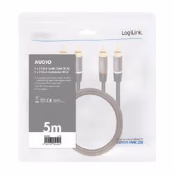 LogiLink CA1207 audio cable 5 m 2 x RCA Black - Additional view 4